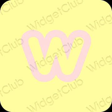 Aesthetic yellow Weebly app icons