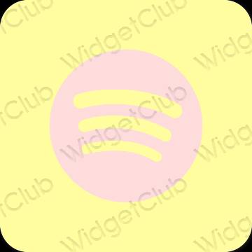 Estético amarillo Spotify iconos de aplicaciones