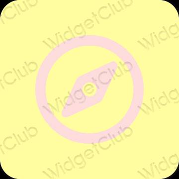 Aesthetic yellow Safari app icons