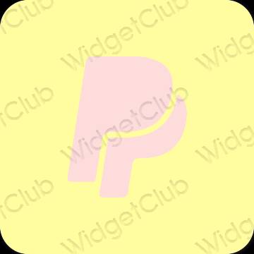 Estetické žltá Paypal ikony aplikácií