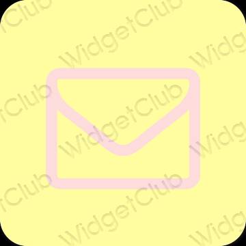 Aesthetic yellow Mail app icons