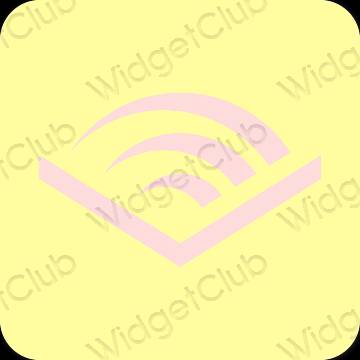 Aesthetic yellow Audible app icons