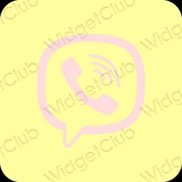 Estetické žltá Viber ikony aplikácií