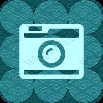 Æstetisk pastel blå Photos app ikoner