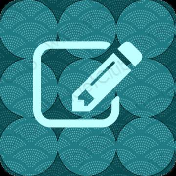 Estetisk blå Notes app ikoner