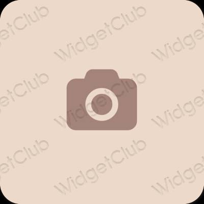 Esztétika bézs Camera alkalmazás ikonok