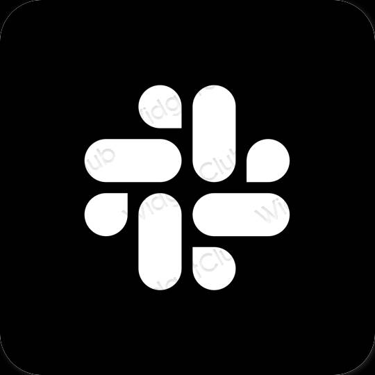 Esthétique noir Slack icônes d'application