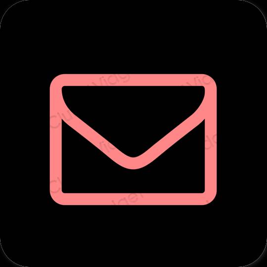 Estetik siyah Mail uygulama simgeleri