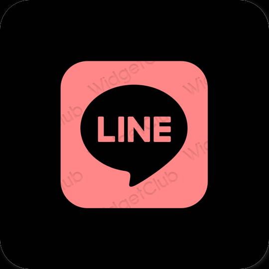 эстетический черный LINE значки приложений