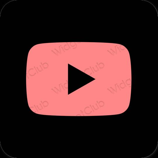 Aesthetic pink Youtube app icons