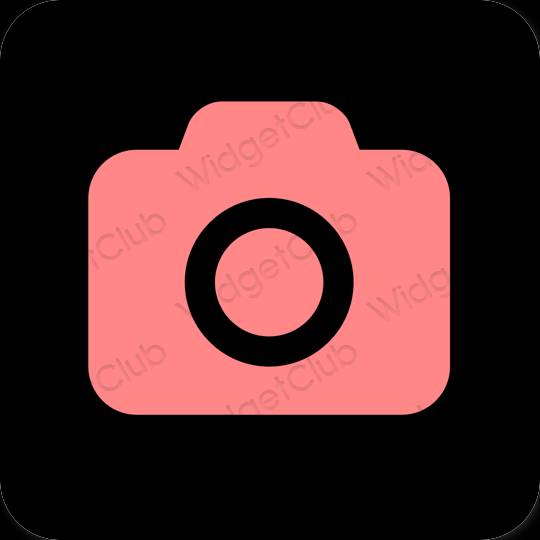 Αισθητικός ροζ Camera εικονίδια εφαρμογών