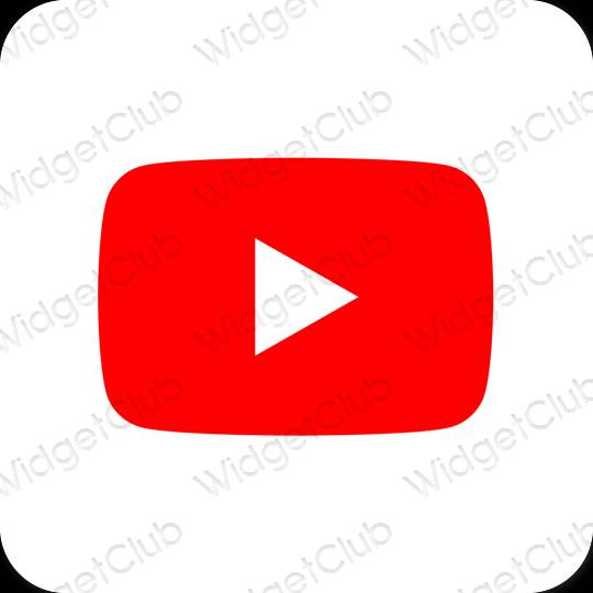 زیبایی شناسی قرمز Youtube آیکون های برنامه