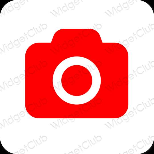 Estético rojo Camera iconos de aplicaciones