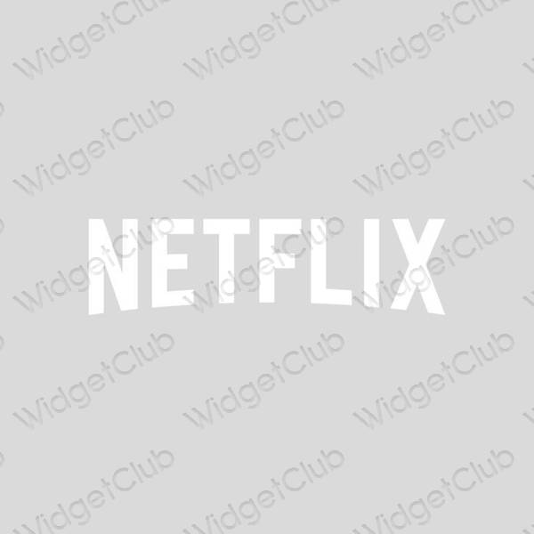 جمالي اللون الرمادي Netflix أيقونات التطبيق