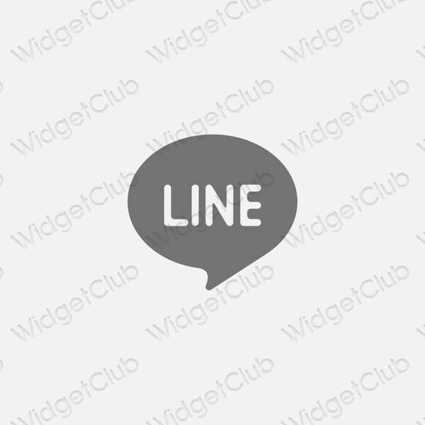 эстетический серый LINE значки приложений