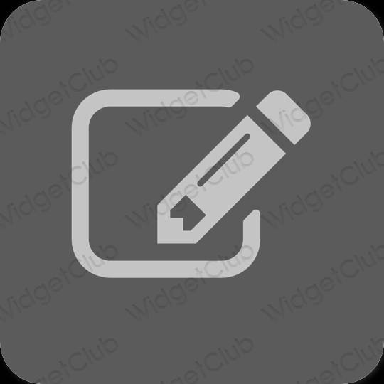 Estético cinzento Notes ícones de aplicativos