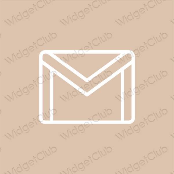 Estetinis smėlio spalvos Mail programėlių piktogramos
