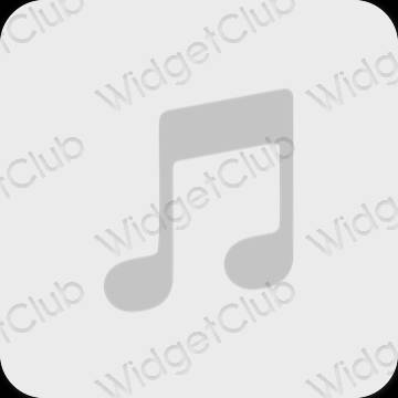 Estetické sivá Apple Music ikony aplikácií