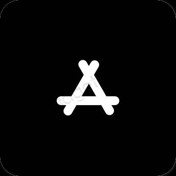Estetinis juodas AppStore programėlių piktogramos