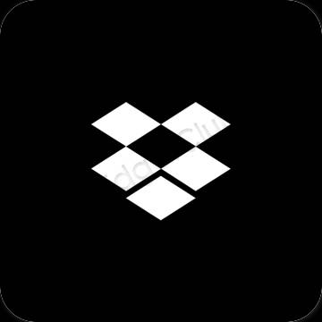 Estético negro Dropbox iconos de aplicaciones