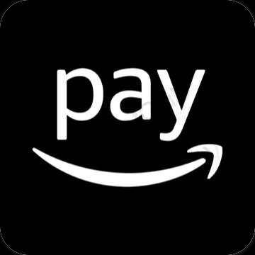 Estético Preto PayPay ícones de aplicativos
