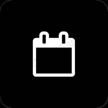 Aesthetic black Calendar app icons