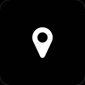 Aesthetic black Map app icons
