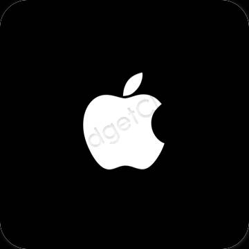 Естетичен черен Apple Store икони на приложения