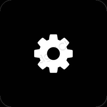 Estetis hitam Settings ikon aplikasi