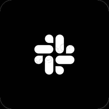 Естетичен черен Slack икони на приложения