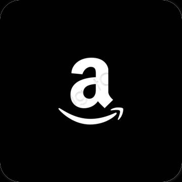 Естетски црн Amazon иконе апликација