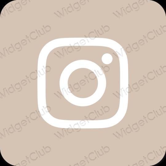 Естетичен бежово Instagram икони на приложения