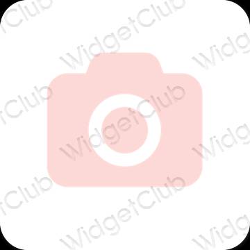 Esteetiline pastelne roosa Camera rakenduste ikoonid