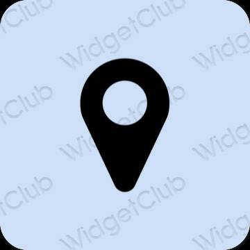Estetski pastelno plava Map ikone aplikacija
