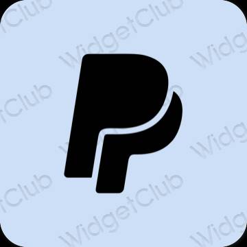 Estetik biru pastel Paypal ikon aplikasi
