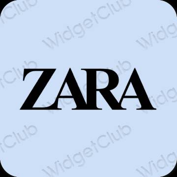 Естетичен пастелно синьо ZARA икони на приложения