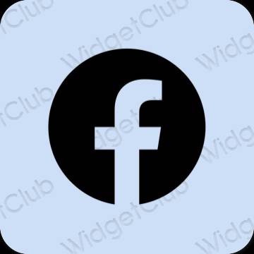 Estetik biru pastel Facebook ikon aplikasi