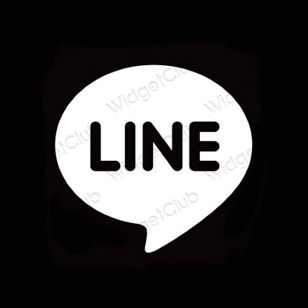 Estetski crno LINE ikone aplikacija