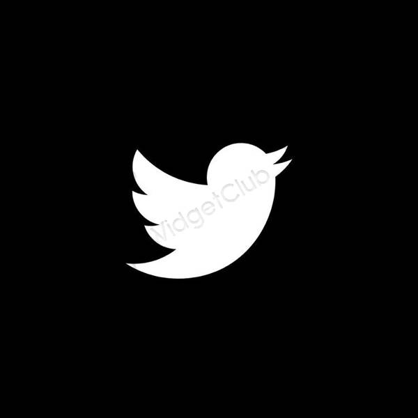 Stijlvol zwart Twitter app-pictogrammen