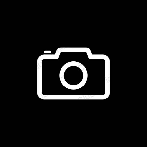 Estetické čierna Camera ikony aplikácií