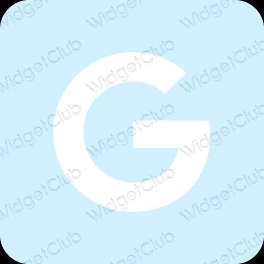 Естетичен пастелно синьо Google икони на приложения