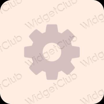 Aesthetic beige Settings app icons