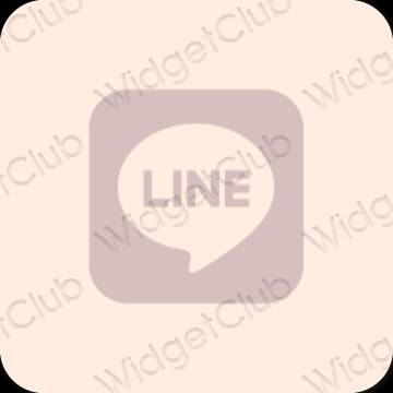 Esthétique beige LINE icônes d'application