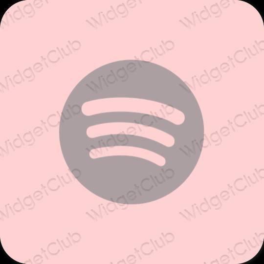 Estetický růžový Spotify ikony aplikací