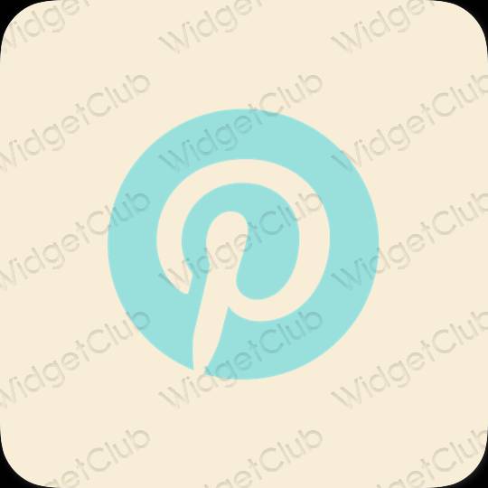 Aesthetic beige Pinterest app icons