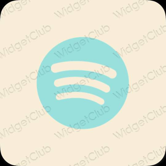 زیبایی شناسی رنگ بژ Spotify آیکون های برنامه