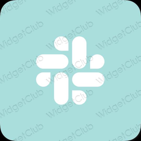 Aesthetic pastel blue Slack app icons