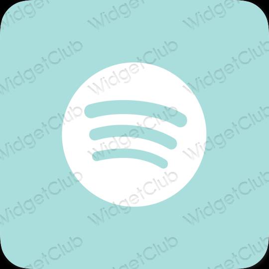 Aesthetic pastel blue Spotify app icons