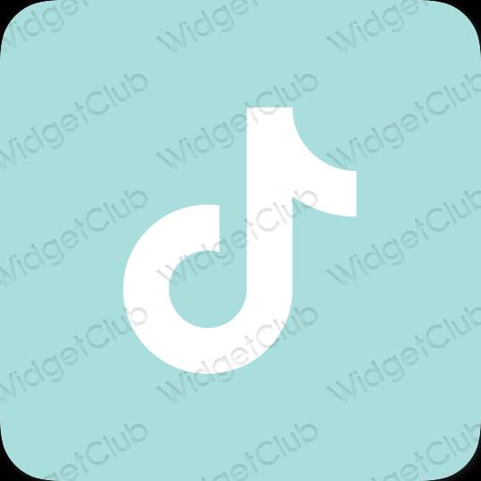 Aesthetic pastel blue TikTok app icons