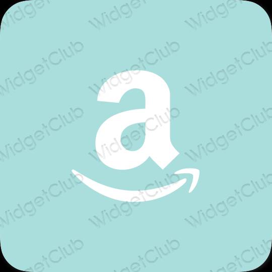Aesthetic pastel blue Amazon app icons